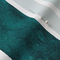 Dark Teal Broad Vertical Stripes - Large Scale - Watercolor Textured Bright Jewel Teal