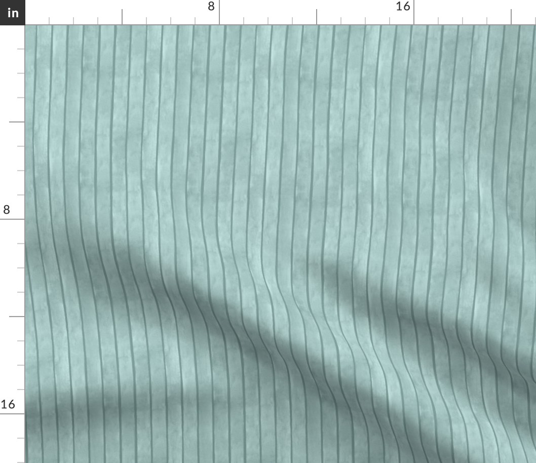 Light Teal Broad Vertical Stripes - Ditsy Scale - Watercolor Textured Teal Background