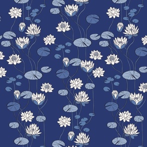Waterlily Nouveau {Blue Willow}