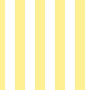 Buttermilk Yellow and White 2 Inch Vertical Cabana Stripes