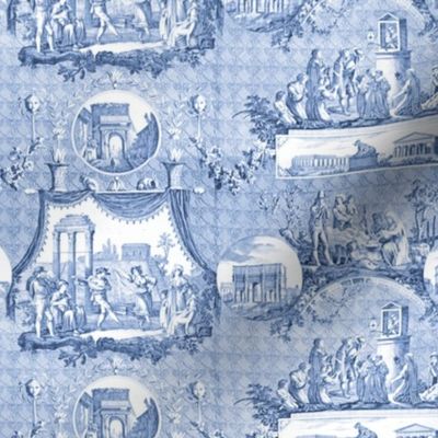 1821 Historical Toile de Jouy in Wedgewood Blue