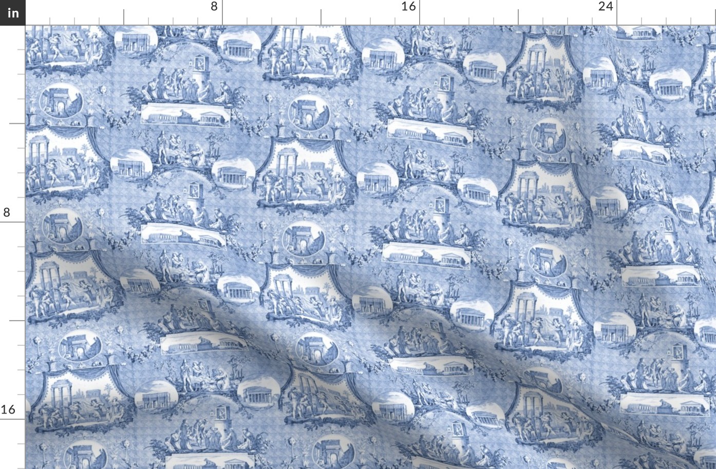 1821 Historical Toile de Jouy in Wedgewood Blue