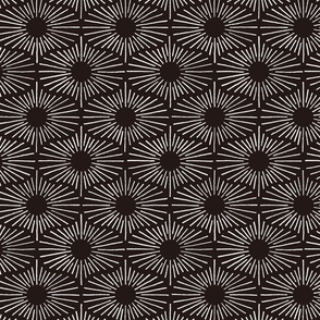 Art Deco Sunshine - Black (Medium Scale)