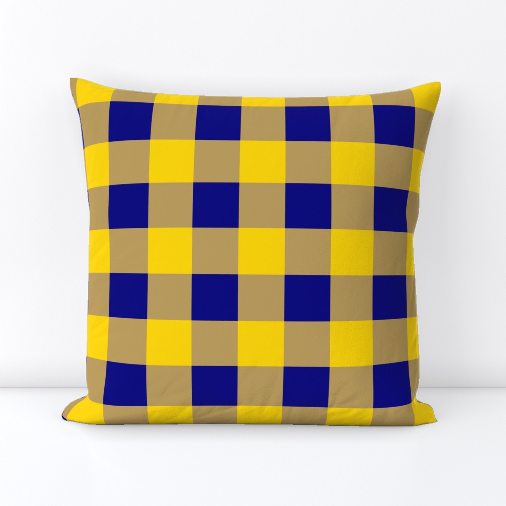 California Blue and Gold Gingham Check