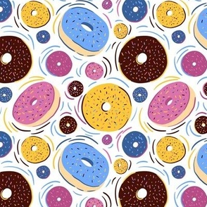 Colorful multicolored donuts