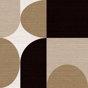 Organic Shapes in Linen - Japandi Beige and Black 