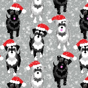 Christmas Schnauzers in the Snow