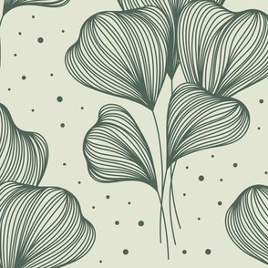 2386 Large - Hand drawn abstract flowers