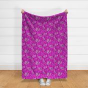 Textured Batik Tropical Flowers Large Summer Casual Fun Dark Mix Monochromatic Pink Blender Bright Colors Bold Fuchsia Magenta Pink FF00FF Bold Modern Abstract Geometric Floral