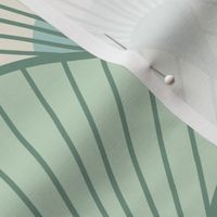 Art Deco Peacock Feather Fan Scallop celadon sage 8in wallpaper scale by Pippa Shaw