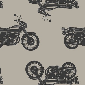 Oversize Motorcycle Cafe Racer Grunge Gray 