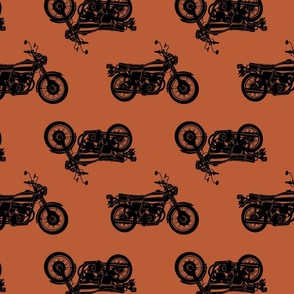 Motorcycle Cafe Racer Orange and Black
