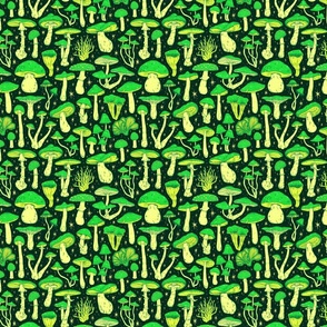 Deadly Mushrooms Neon Green 1/2 size