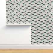 fox // geometric fox head fox fabric grey and blue kids design