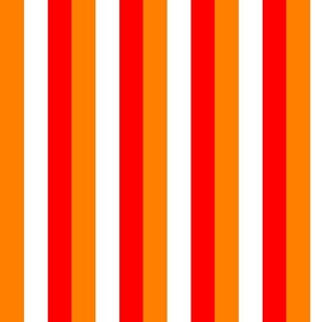 Florida Orange, White  and Red Alternating Stripes