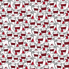 small scale christmas cats - percy cat - funny santa cats - cat fabric