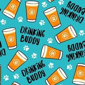 Drinking Buddy - Dog and Beers - Beer glass - teal - LAD22