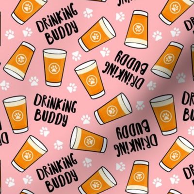 Drinking Buddy - Dog and Beers - Beer glass - pink - LAD22