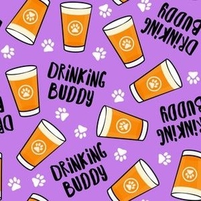 Drinking Buddy - Dog and Beers - Beer glass - purple - LAD22