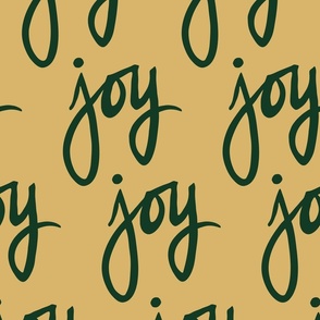 Joy Hand Lettered | Green + Golden