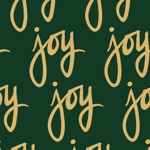 Joy Hand Lettered | Green + Golden Reverse
