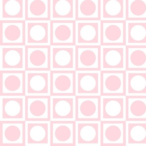 Dots and Squares in Pink and White Grid (large print)