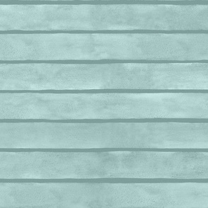 Light Teal Broad Horizontal Stripes - Medium Scale - Watercolor Aqua Background Textured