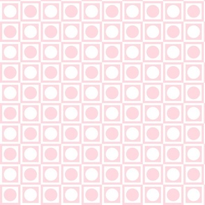 Dots and Squares in Pink and White Grid (medium print)