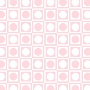Dots and Squares in Pink and White Grid (small print)