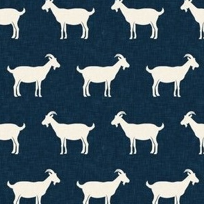 (small scale) goats - farm animals - dark blue  - LAD22