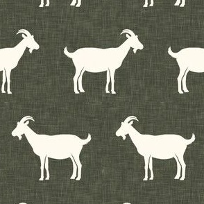 goats - farm animals - olive green  - LAD22