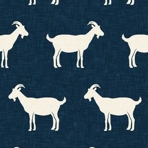goats - farm animals - dark blue  - LAD22
