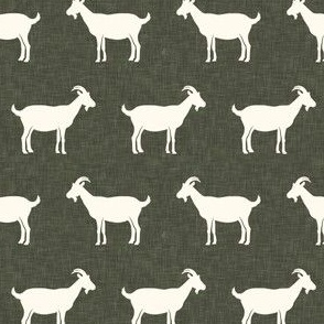 (small scale) goats - farm animals - olive green  - LAD22