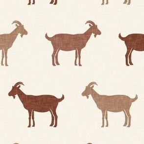 goats - farm animals - multi rust  - LAD22