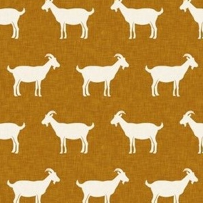 (small scale) goats - farm animals - mustard  - LAD22