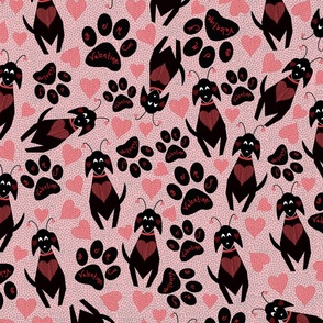 Mid-Century Modern Funny Valentine Dog Pattern