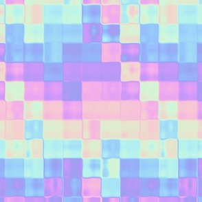 Trippy iridescent pastel rainbow vaporwave square mosaic (Medium Scale)