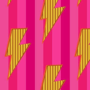 Ziggy Bowie Thunderbolt PInk Stripes Medium 
