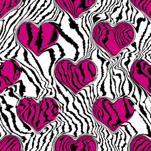 Hypnotic Pink Hearts Canvas Print by Simple Decor
