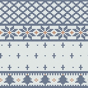 Fair Isle Holiday Sweater in Blue Brown