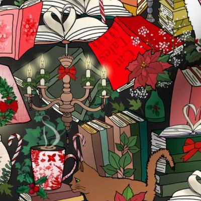 Cozy Cat Cafe and Bookstore at Christmas