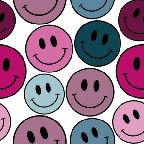 smiley pinks and blue