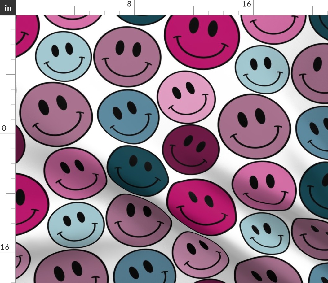 smiley pinks and blue