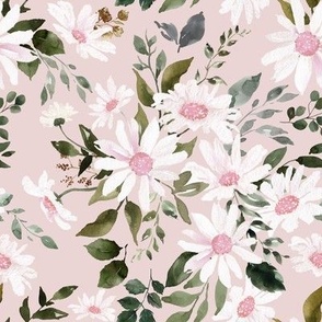 Pink Daisy Floral - Valentine's Day, Blush