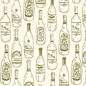 Whimsical Wine Bottles-Green