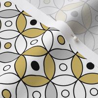 Grey an yellow circles - FABRIC