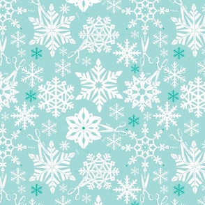 Paper Snowflakes- Aqua