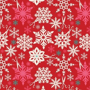 Paper Snowflakes- Christmas Red