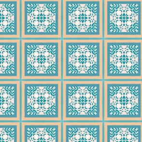 Tribal Yellow and Teal Squares