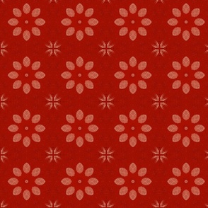 Subtle Flowers on Red Background